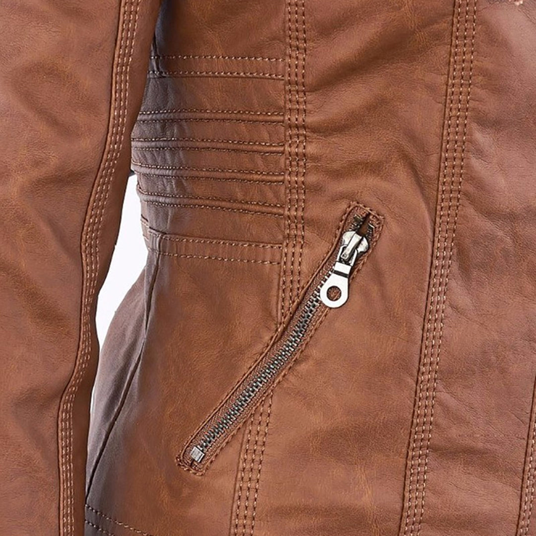 W&W Mode | Damen Lederjacke Mit Kapuze