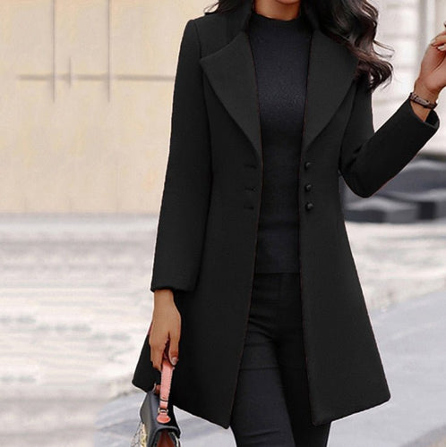 W&W Mode - Elegante einreihige Wolljacke für den Winter