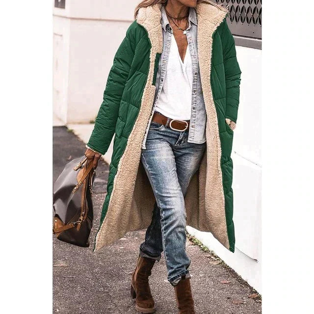W&W Mode - Wendbare lange Pufferjacke (mit Kapuze)