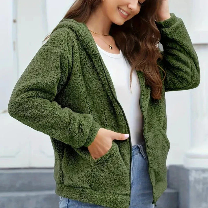 W&W Mode | Freizeit Winter Kapuzenjacke mit Reißverschluss für Frauen