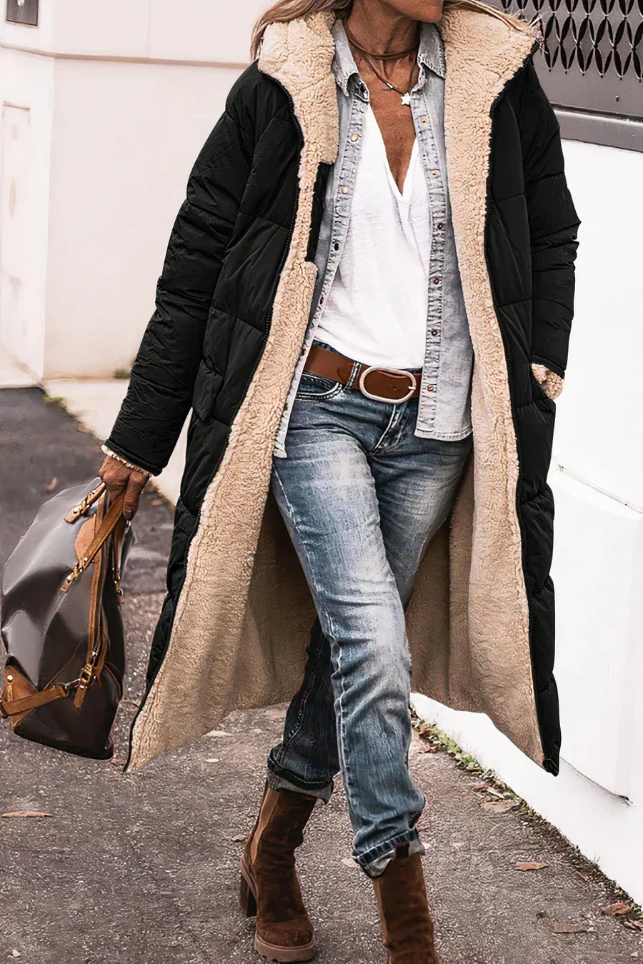 W&W Mode | Eleganter Doppelseitiger Warmer Parka
