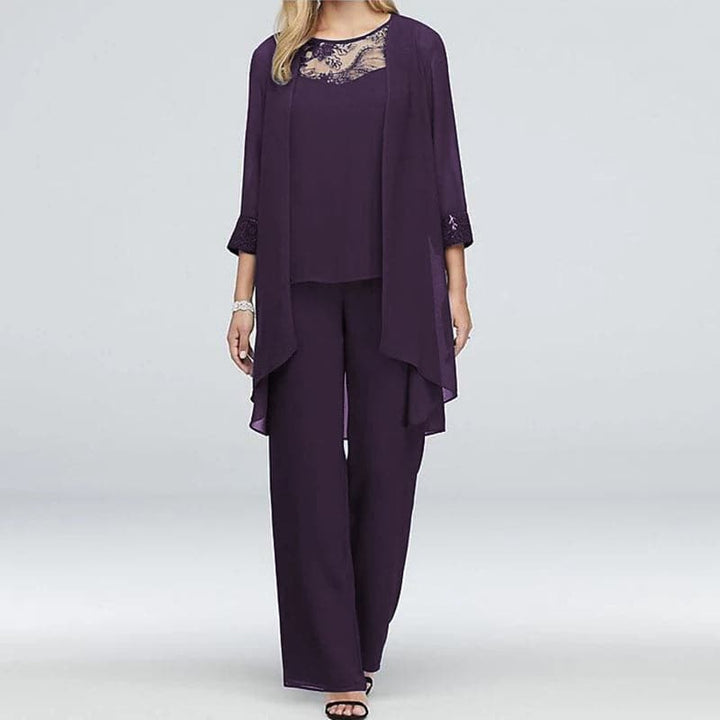 W&W Mode | Overall 3 Teile Set Elegante Jacke & Spitze Oben Lockere Passform