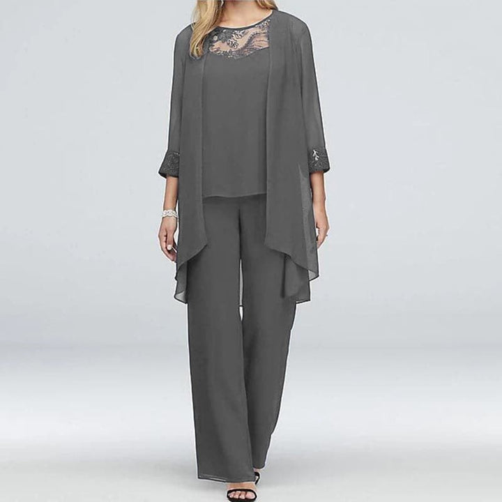 W&W Mode | Overall 3 Teile Set Elegante Jacke & Spitze Oben Lockere Passform