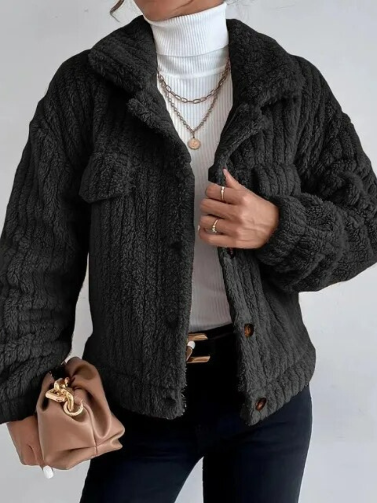 Teddy Jacke | Kurze Kunstpelzjacke für Frauen für den Herbst