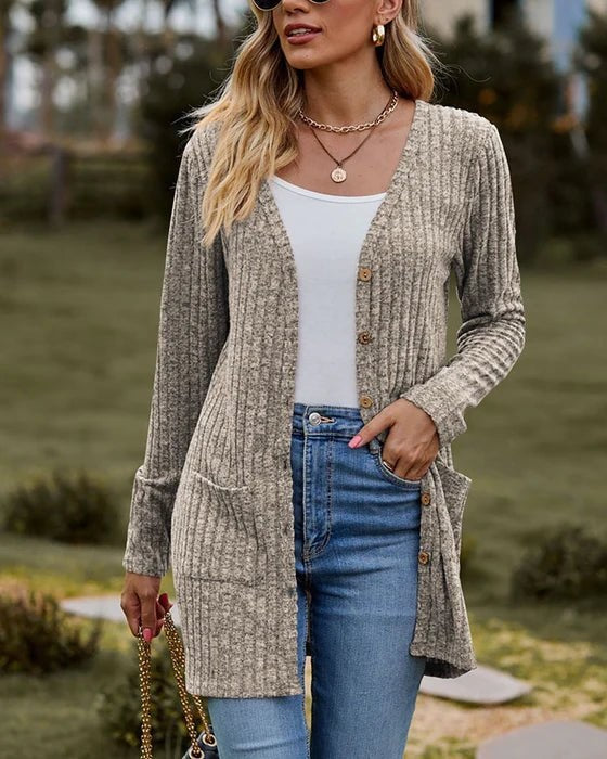 W&W Mode - Langärmlige Damen-Strickjacke