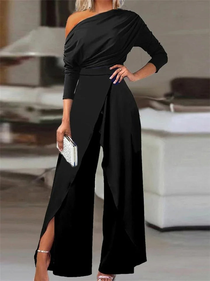 W&W Mode | Eleganter Off Shoulder Jumpsuit Mit Stilvollem Schlitz