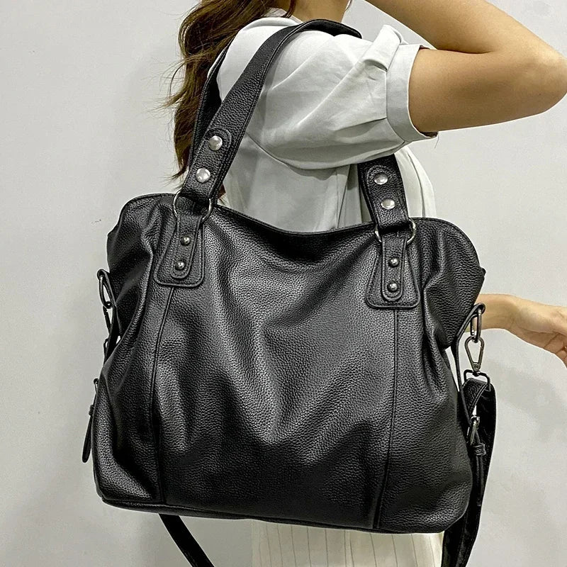 W&W Mode – Hobo-Schultertasche aus Leder für Damen