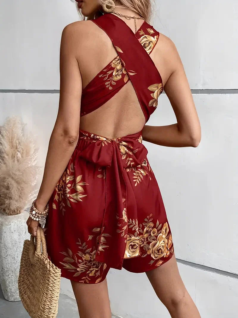 W&W Mode | Playsuit, V-Hals, Rückenfrei, Party-Jumpsuit, Sommer-Jumpsuit