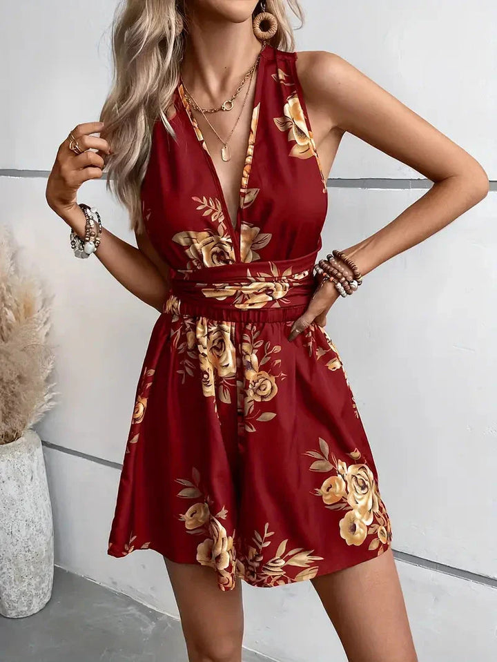 W&W Mode | Playsuit, V-Hals, Rückenfrei, Party-Jumpsuit, Sommer-Jumpsuit