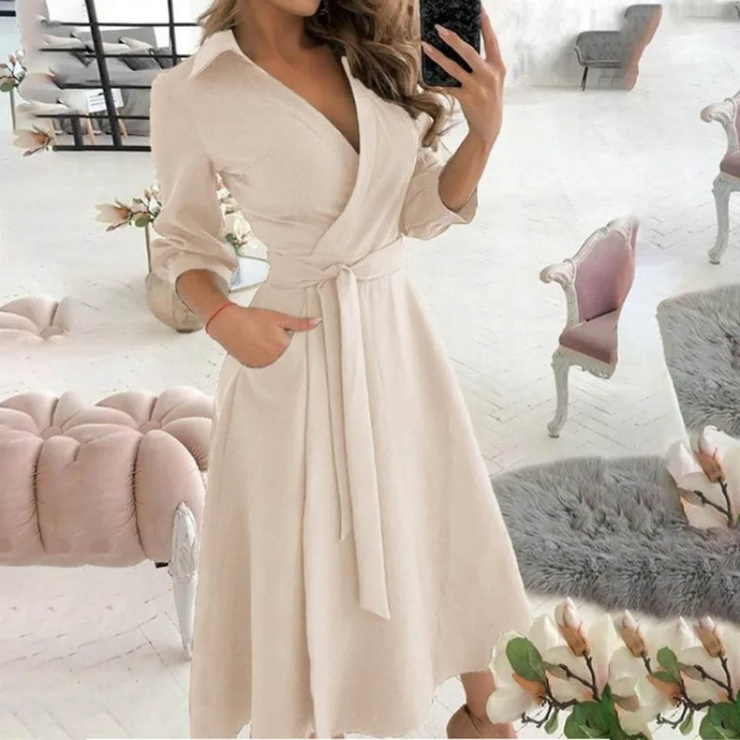 W&W Mode | Gefüttertes Reversband bequemes Blusenkleid