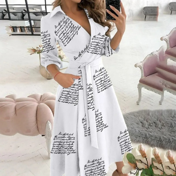 W&W Mode | Gefüttertes Reversband bequemes Blusenkleid