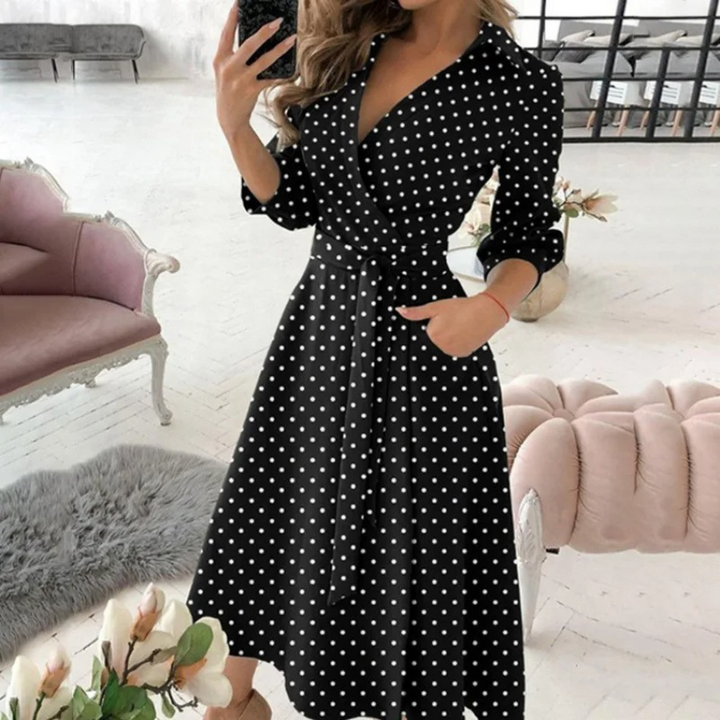 W&W Mode | Gefüttertes Reversband bequemes Blusenkleid