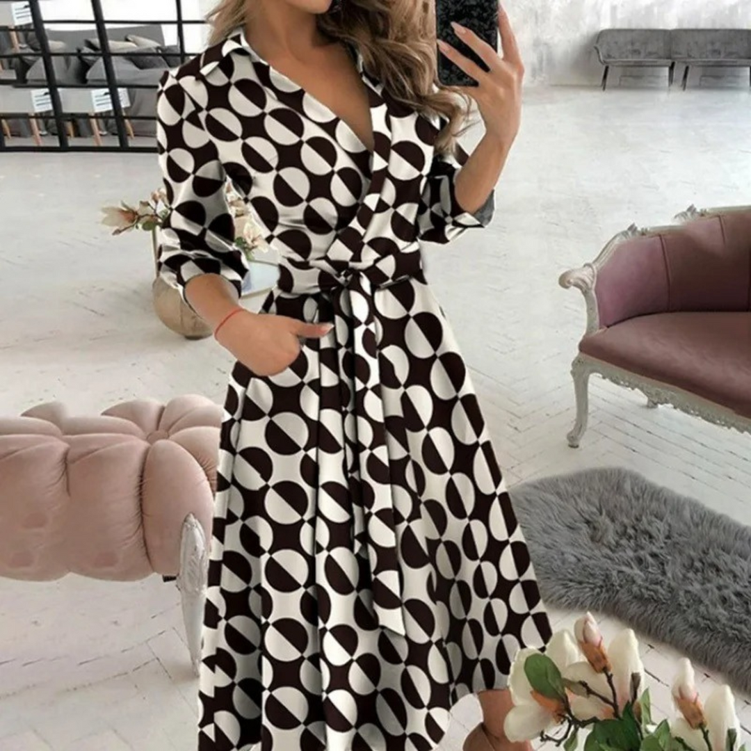 W&W Mode | Gefüttertes Reversband bequemes Blusenkleid