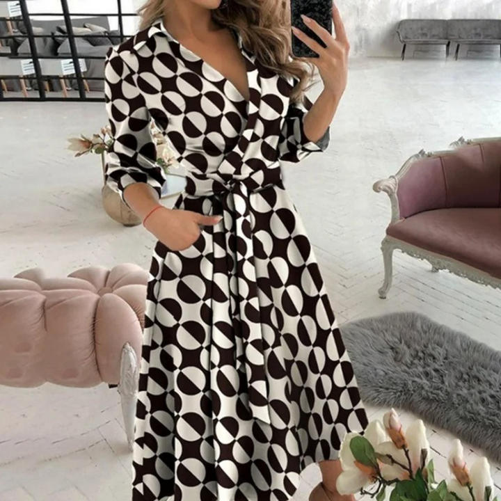 W&W Mode | Gefüttertes Reversband bequemes Blusenkleid