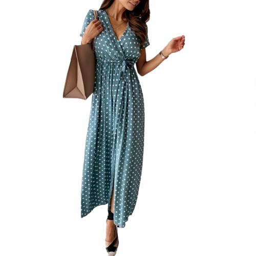 W&W Mode - Langes gepunktetes Kleid