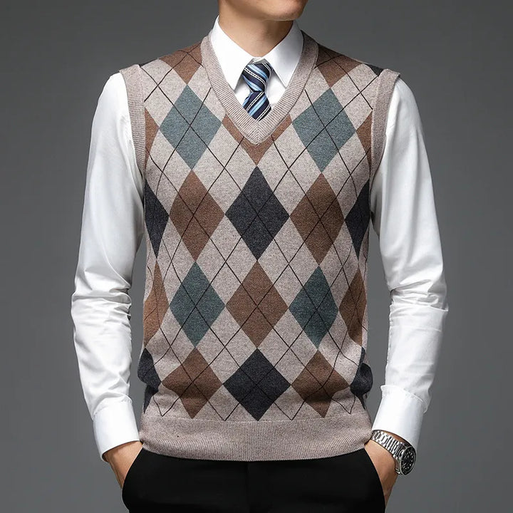 W&W Mode | Strickweste mit Argyle-Muster