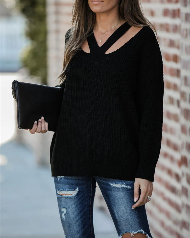 W&W Mode Chic V Neck lässiger Oversize Pullover