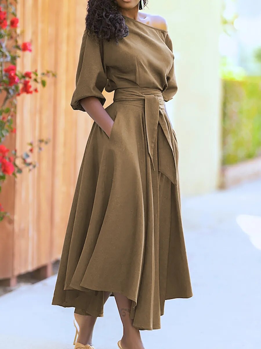 W&W Mode - Kleid mit Schnürung und Laternenärmeln