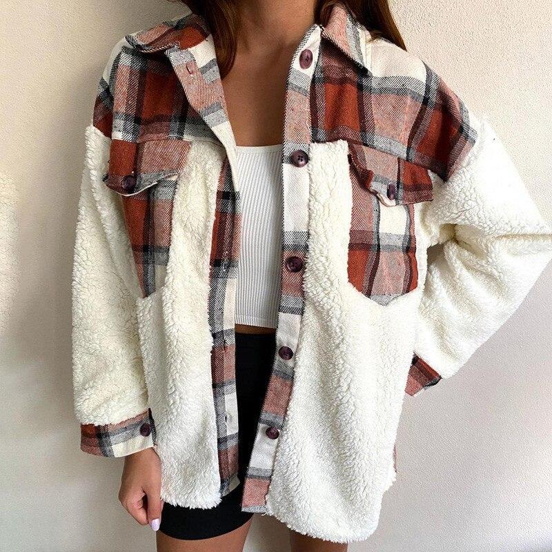 W&W Mode | Wolle Lammkarierte Jacke