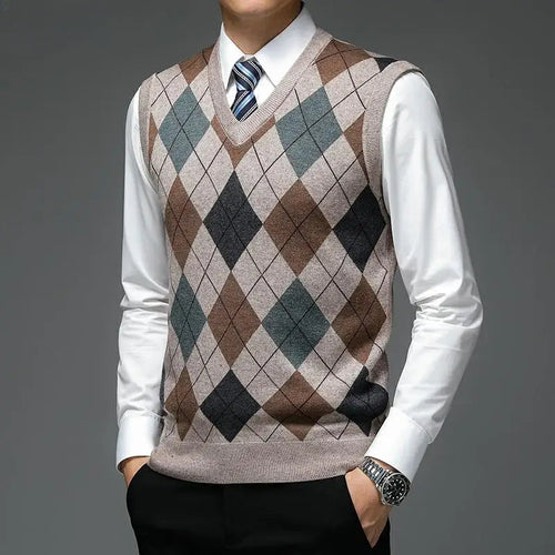 W&W Mode | Strickweste mit Argyle-Muster