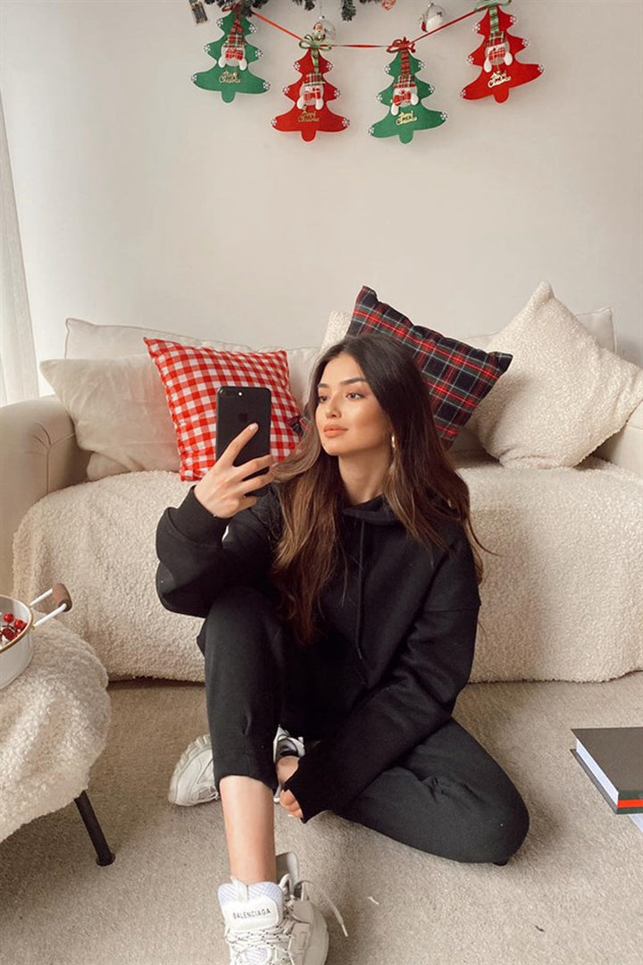 W&W Mode Kuschelige Damen-Set mit Hoodie und Sweatpants | Bequeme Pullover-Sweatshirts
