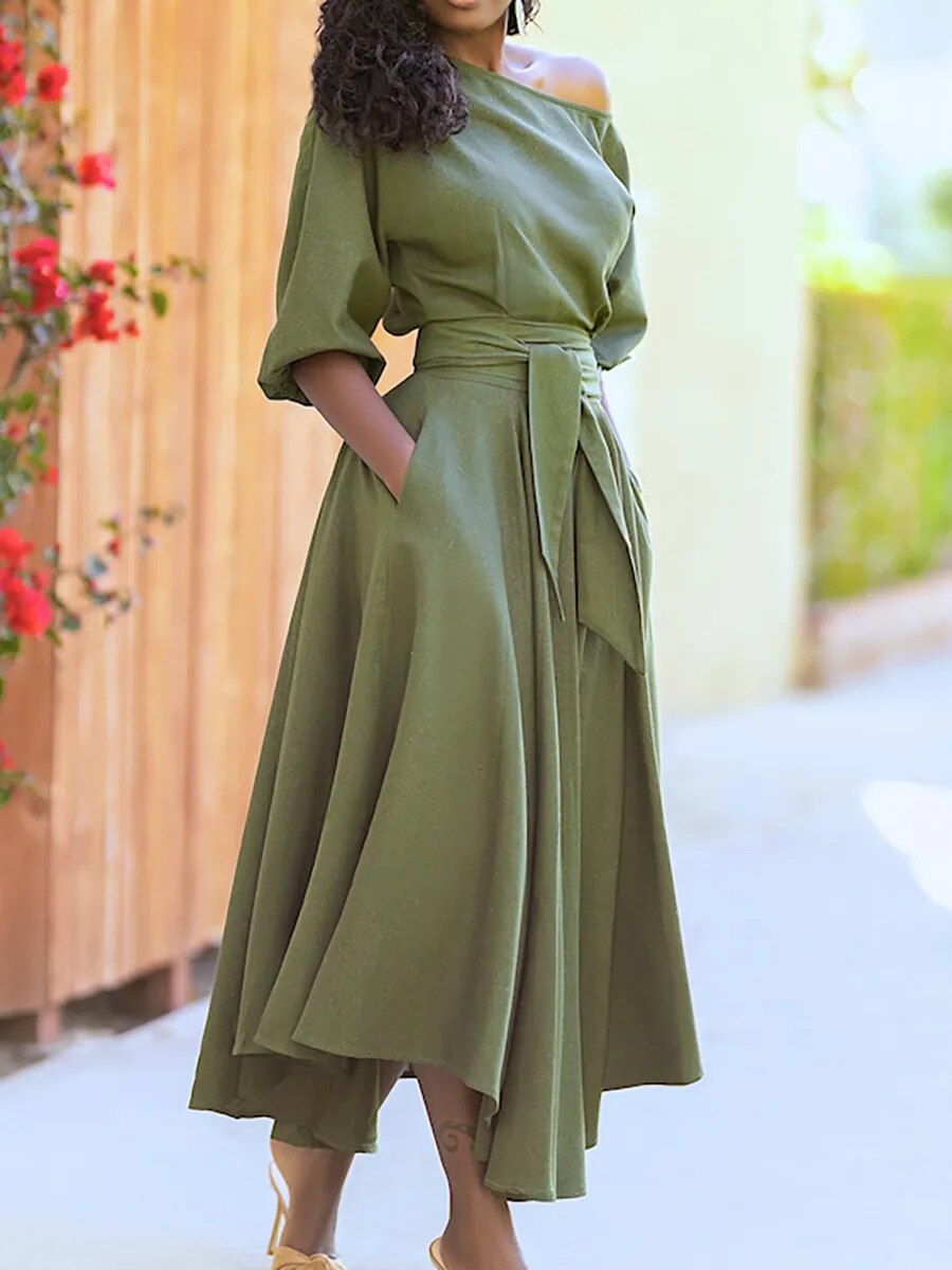 W&W Mode - Kleid mit Schnürung und Laternenärmeln