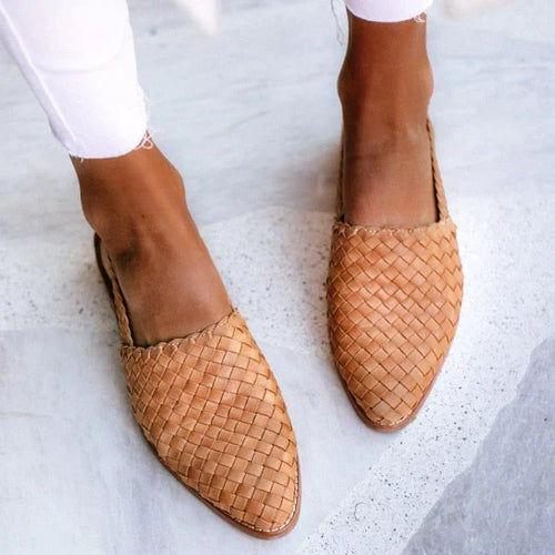 W&W Mode | Geflochtene Damen Sneakers - Bequeme und stilvolle flache Schuhe