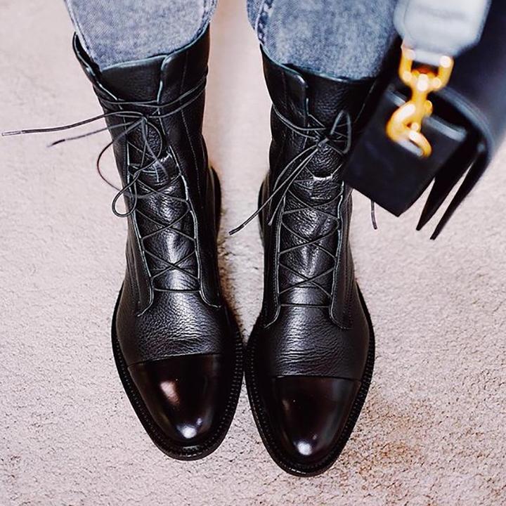 W&W Mode | Vintage-Stiefeletten mit Absatz für Damen