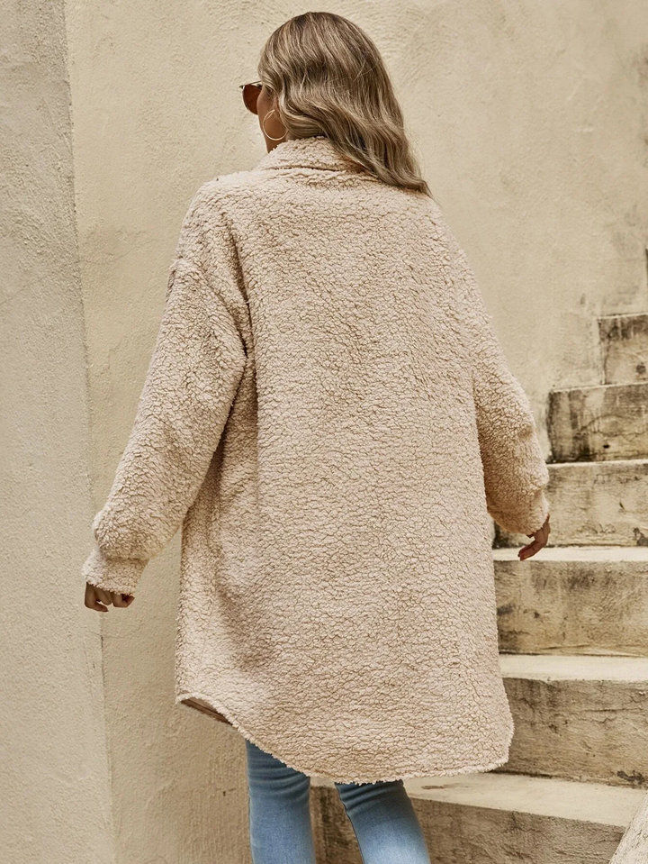 W&W Mode - Damen Button-up Mantel mit auffälligen Knöpfen