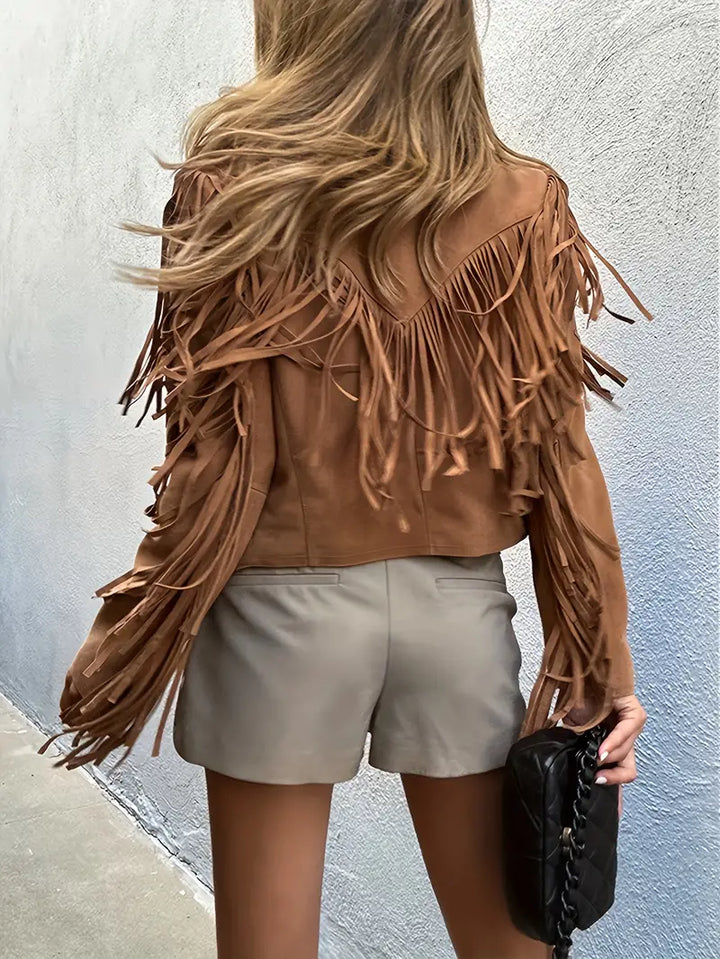 W&W Mode | Velourslederjacke mit Fransen