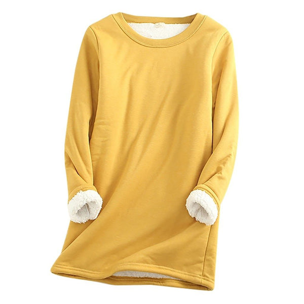 W&W Mode | Lässiger Herbst Lange Fleece Pullover für Frauen