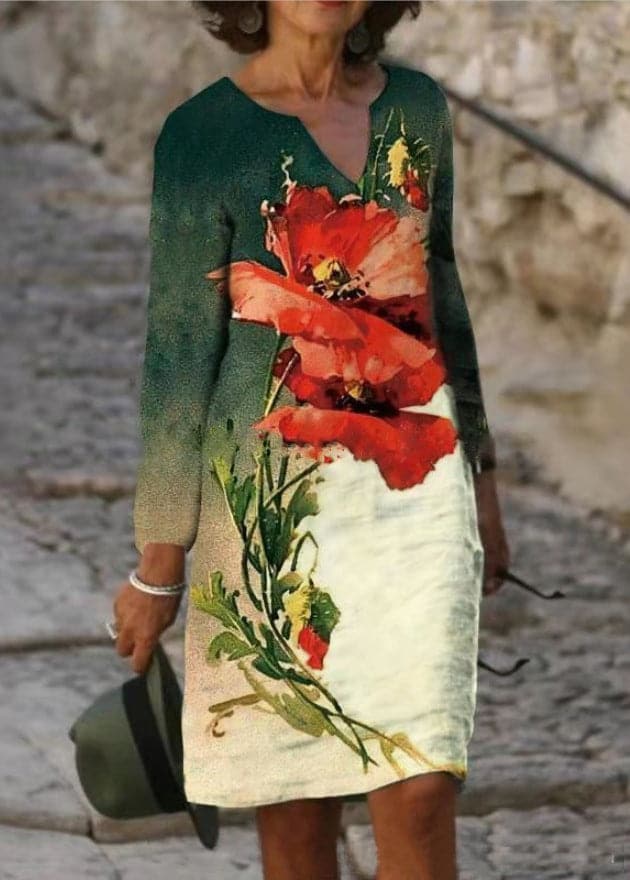 W&W Mode | Blumenreich leichtes Baumwollkleid für Damen