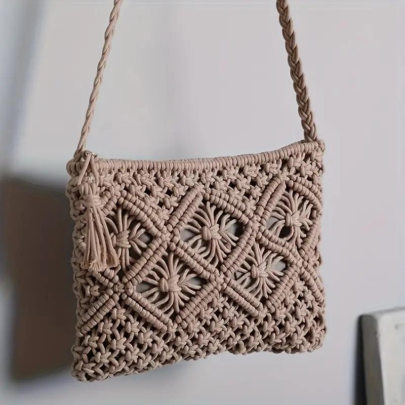 W&W Mode | Häkeltasche, Quaste, gewebt, Crossbody Bag, Umhängetasche