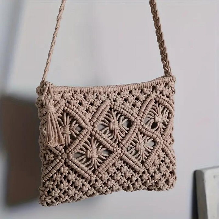 W&W Mode | Häkeltasche, Quaste, gewebt, Crossbody Bag, Umhängetasche