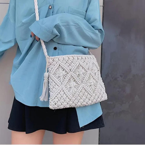 W&W Mode | Häkeltasche, Quaste, gewebt, Crossbody Bag, Umhängetasche