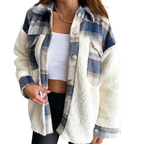 W&W Mode | Wolle Lammkarierte Jacke