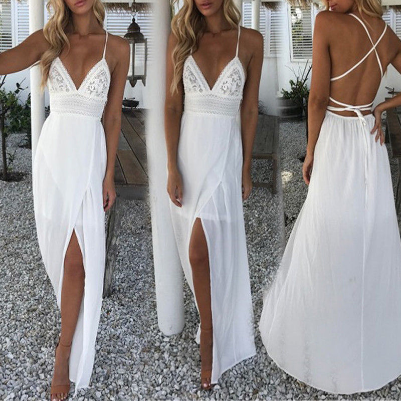 W&W Mode | Spitzen Boho Fließkleid