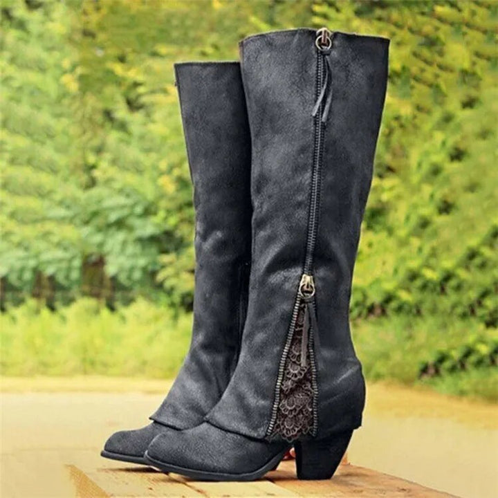 Damen Vintage-Stiefel mit hohem Absatz