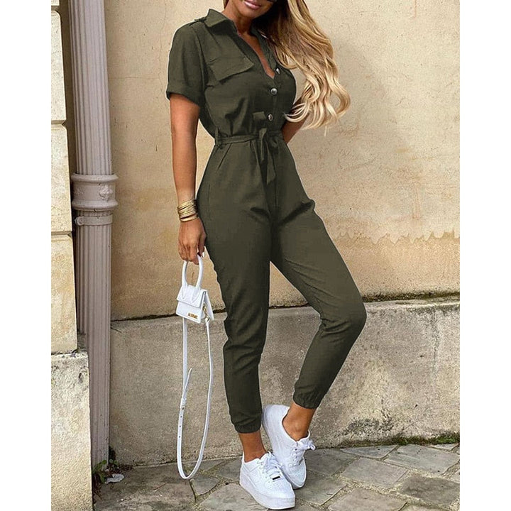 W&W Mode - Jumpsuit, mit Gürtel, Knöpfen