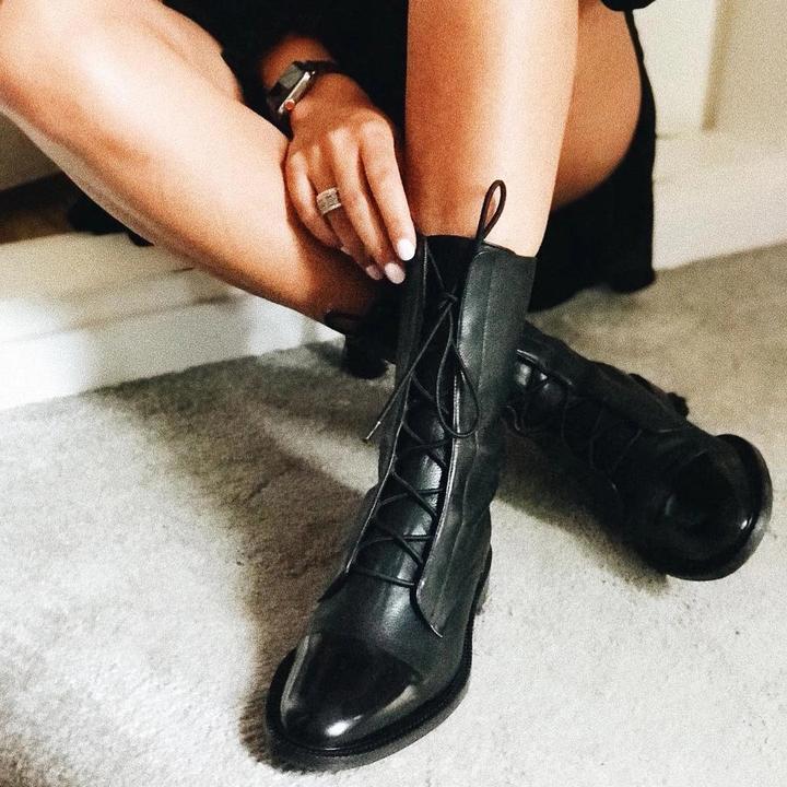 W&W Mode | Vintage-Stiefeletten mit Absatz für Damen