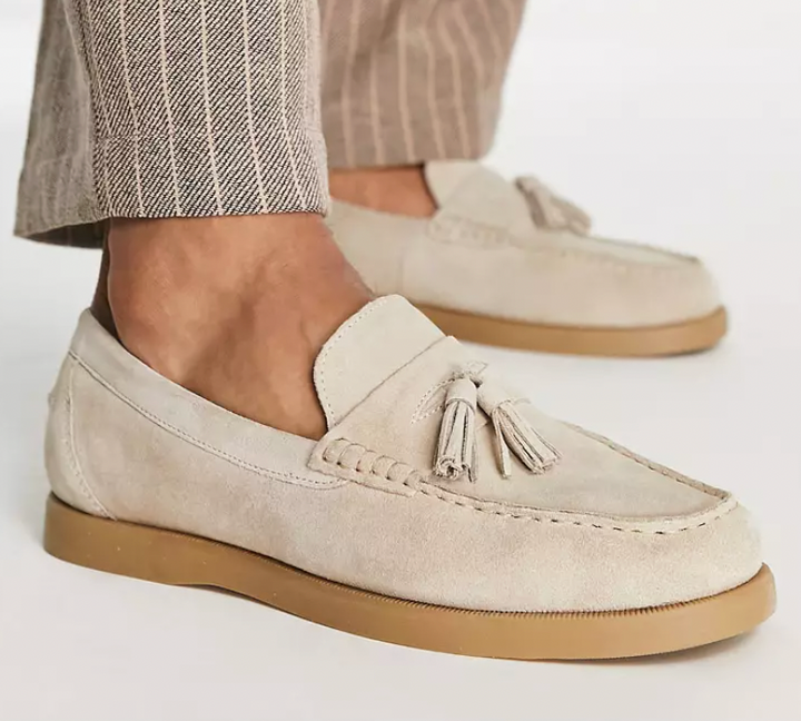 W&W Mode | Loafers Beige Slip on Mokassin Herrenschuhe