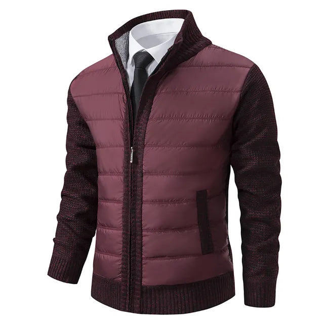 W&W Mode | Herrenstrickjacke mit Stehkragen für Wärme Eleganz