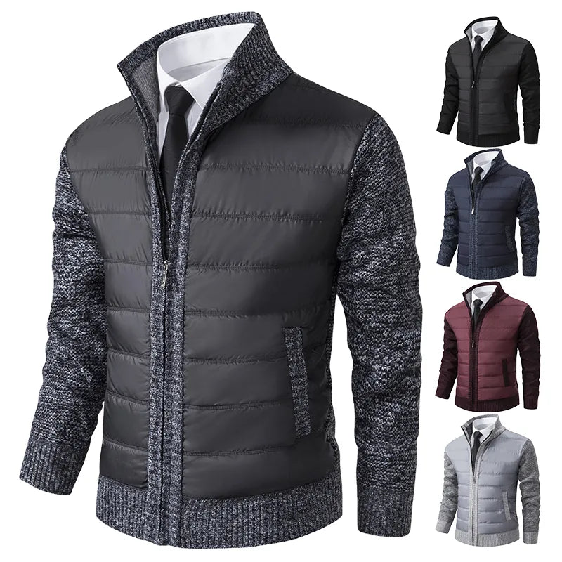 W&W Mode | Herrenstrickjacke mit Stehkragen für Wärme Eleganz