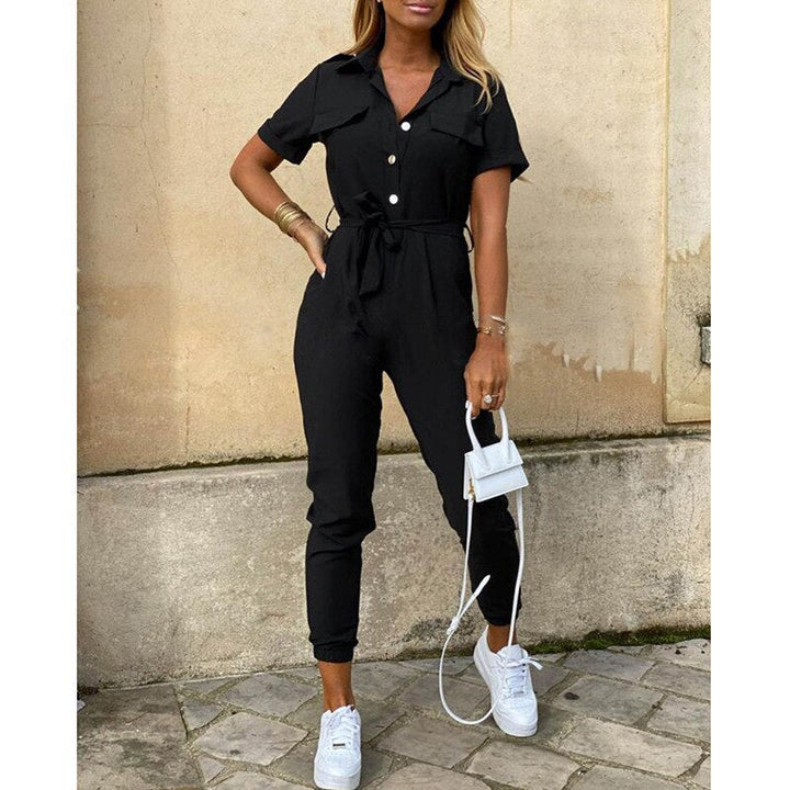 W&W Mode - Jumpsuit, mit Gürtel, Knöpfen