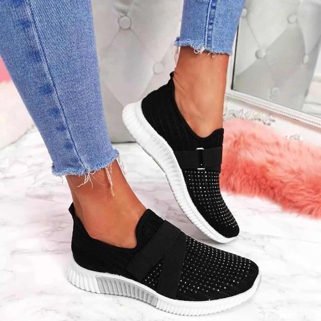 W&W Mode | Slip on Damen Sneaker Mit Klettverschluss