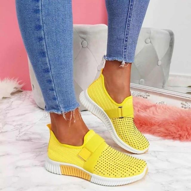 W&W Mode | Slip-On-Sneaker Für Damen Mit Klettverschluss Verbessern Sie Ihre Laufhaltung!