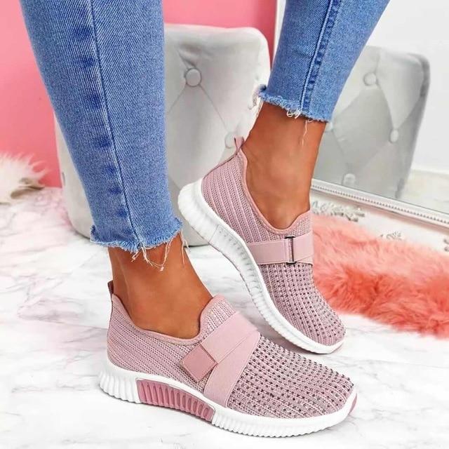 W&W Mode | Slip-On-Sneaker Für Damen Mit Klettverschluss Verbessern Sie Ihre Laufhaltung!
