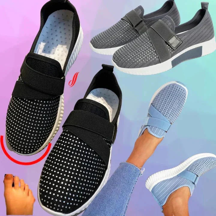 W&W Mode | Slip-On-Sneaker Für Damen Mit Klettverschluss Verbessern Sie Ihre Laufhaltung!