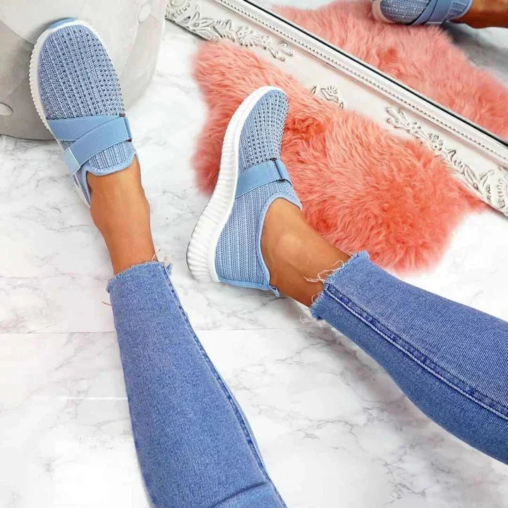 W&W Mode | Slip-On-Sneaker Für Damen Mit Klettverschluss Verbessern Sie Ihre Laufhaltung!