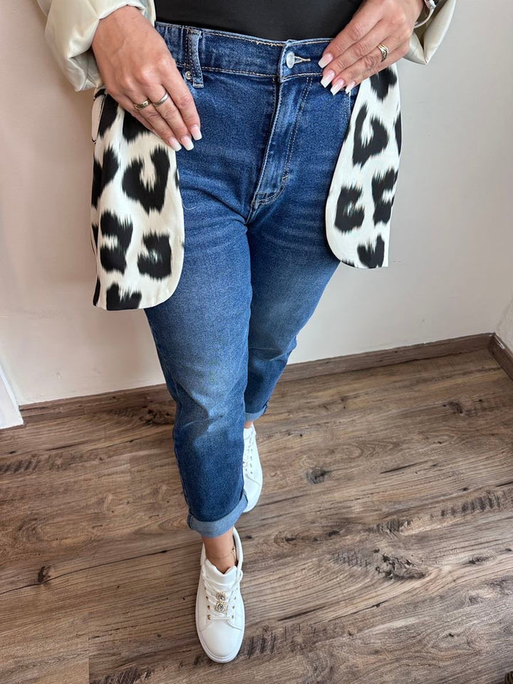 W&W Mode Jeans mit elastischem Bund dunkelblau